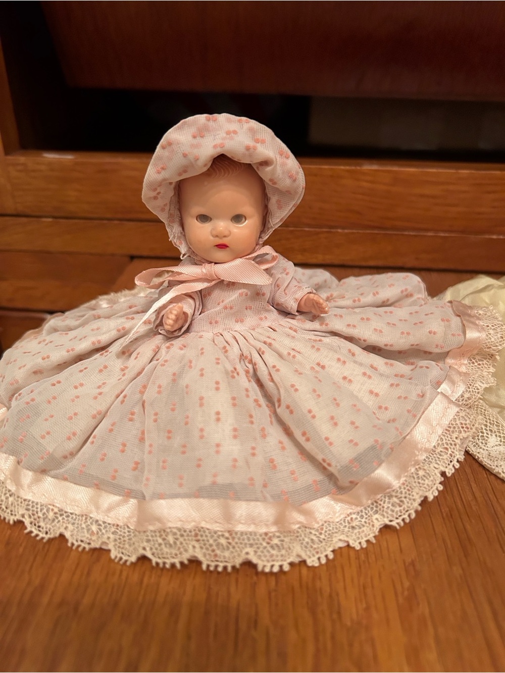 Pair of Vintage Baby Dolls with blinking eyes - Pink and Pale Yellow dresses